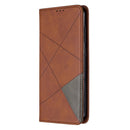 For Nokia 2.3 Rhombus Texture Horizontal Flip Magnetic Leather Case with Holder & Card Slots & Wallet(Brown)