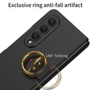 For Samsung Galaxy Z Fold4 GKK Integrated Ultra-thin Full Coverage Phone Case with Ring(White)
