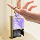 For Samsung Galaxy Z Flip4 GKK Integrated Electroplating Phone Case with Ring(White)