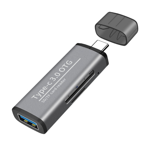 ADS-103 USB 3.0 Female Multifunctional OTG Card Reader(Grey)