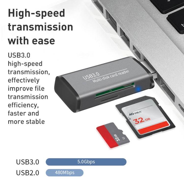 ADS-105 USB 3.0 Multi-function Card Reader(Silver)