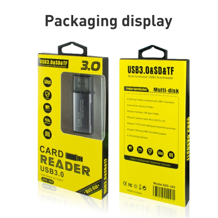 ADS-105 USB 3.0 Multi-function Card Reader(Grey)