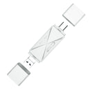 ADS-218 8 Pin+USB+Type-C Multi-function Card Reader(White)