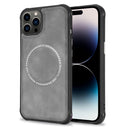 For iPhone 14 Pro Lambskin Texture Magsafe Magnetic Phone Case(Grey)