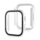 Life Waterproof Frosted 2 in 1 PC Frame + Tempered Glass Protective Case For Apple Watch Series 7 45mm(White)