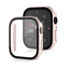 Life Waterproof Frosted 2 in 1 PC Frame + Tempered Glass Protective Case For Apple Watch Series 7 45mm(Pink)