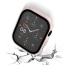 Life Waterproof Frosted 2 in 1 PC Frame + Tempered Glass Protective Case For Apple Watch Series 7 45mm(Pink)