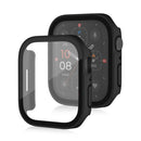 Life Waterproof Frosted 2 in 1 PC Frame + Tempered Glass Protective Case For Apple Watch Series 7 45mm(Black)