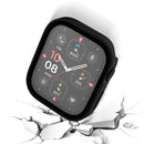 Life Waterproof Frosted 2 in 1 PC Frame + Tempered Glass Protective Case For Apple Watch Series 7 45mm(Black)