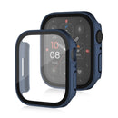 Life Waterproof Frosted 2 in 1 PC Frame + Tempered Glass Protective Case For Apple Watch Series 7 45mm(Blue)