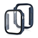 Life Waterproof Frosted 2 in 1 PC Frame + Tempered Glass Protective Case For Apple Watch Series 7 45mm(Blue)
