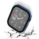 Life Waterproof Frosted 2 in 1 PC Frame + Tempered Glass Protective Case For Apple Watch Series 7 45mm(Blue)