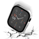 Life Waterproof Frosted 2 in 1 PC Frame + Tempered Glass Protective Case For Apple Watch Series 7 45mm(Silver)