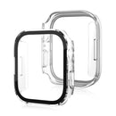 Life Waterproof Frosted 2 in 1 PC Frame + Tempered Glass Protective Case For Apple Watch Series 7 45mm(Transparent)