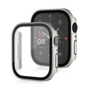 Life Waterproof Frosted 2 in 1 PC Frame + Tempered Glass Protective Case For Apple Watch Series 7 45mm(Starlight Color)
