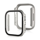 Life Waterproof Frosted 2 in 1 PC Frame + Tempered Glass Protective Case For Apple Watch Series 7 45mm(Starlight Color)