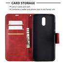 For Nokia 2.3 Retro Lambskin Texture Pure Color Horizontal Flip PU Leather Case with Holder & Card Slots & Wallet & Lanyard(Red)