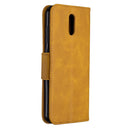 For Nokia 2.3 Retro Lambskin Texture Pure Color Horizontal Flip PU Leather Case with Holder & Card Slots & Wallet & Lanyard(Yellow)