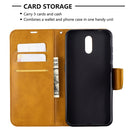 For Nokia 2.3 Retro Lambskin Texture Pure Color Horizontal Flip PU Leather Case with Holder & Card Slots & Wallet & Lanyard(Yellow)