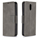 For Nokia 2.3 Retro Lambskin Texture Pure Color Horizontal Flip PU Leather Case with Holder & Card Slots & Wallet & Lanyard(Grey)