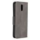 For Nokia 2.3 Retro Lambskin Texture Pure Color Horizontal Flip PU Leather Case with Holder & Card Slots & Wallet & Lanyard(Grey)