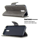 For Nokia 2.3 Retro Lambskin Texture Pure Color Horizontal Flip PU Leather Case with Holder & Card Slots & Wallet & Lanyard(Grey)