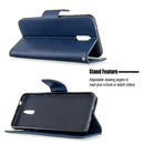 For Nokia 2.3 Retro Lambskin Texture Pure Color Horizontal Flip PU Leather Case with Holder & Card Slots & Wallet & Lanyard(Blue)