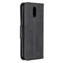 For Nokia 2.3 Retro Lambskin Texture Pure Color Horizontal Flip PU Leather Case with Holder & Card Slots & Wallet & Lanyard(Black)