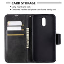 For Nokia 2.3 Retro Lambskin Texture Pure Color Horizontal Flip PU Leather Case with Holder & Card Slots & Wallet & Lanyard(Black)