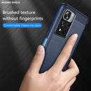 For Xiaomi Redmi Note 11 Pro / Note 11 Pro+ Brushed Texture Carbon Fiber TPU Case(Navy Blue)