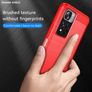 For Xiaomi Redmi Note 11 Pro / Note 11 Pro+ Brushed Texture Carbon Fiber TPU Case(Red)