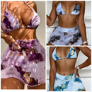 Sexy Solid Color Pleated Stitching High Waist Slim Waist Shorts Swimsuit, Size:S(Blue)