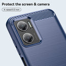 For Xiaomi Redmi 10 5G Brushed Texture Carbon Fiber TPU Case(Navy Blue)