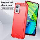 For Xiaomi Redmi 10 5G Brushed Texture Carbon Fiber TPU Case(Red)