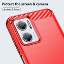 For Xiaomi Redmi 10 5G Brushed Texture Carbon Fiber TPU Case(Red)