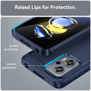 For Xiaomi Redmi Note11T Pro+ 5G Brushed Texture Carbon Fiber TPU Case(Blue)