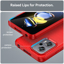 For Xiaomi Redmi Note11T Pro+ 5G Brushed Texture Carbon Fiber TPU Case(Red)