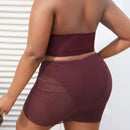 Sexy Plus Size Split Ladies Bikini Swimsuit Drawstring Beach Skirt, Size:XL(As Show)