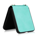 For Samsung Galaxy Z Flip4 Lambskin Texture Leather Phone Case with Lanyard(Mint Green)