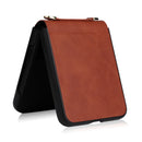 For Samsung Galaxy Z Flip4 Lambskin Texture Leather Phone Case with Lanyard(Brown)