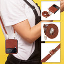 For Samsung Galaxy Z Flip4 Lambskin Texture Leather Phone Case with Lanyard(Brown)