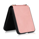 For Samsung Galaxy Z Flip4 Lambskin Texture Leather Phone Case with Lanyard(Pink)