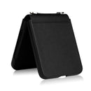 For Samsung Galaxy Z Flip4 Lambskin Texture Leather Phone Case with Lanyard(Black)