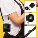 For Samsung Galaxy Z Flip4 Lambskin Texture Leather Phone Case with Lanyard(Black)