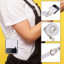 For Samsung Galaxy Z Flip4 Twill Texture Leather Phone Case with Lanyard(White)