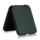 For Samsung Galaxy Z Flip4 Twill Texture Leather Phone Case with Lanyard(Green)