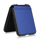 For Samsung Galaxy Z Flip4 Twill Texture Leather Phone Case with Lanyard(Blue)