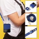 For Samsung Galaxy Z Flip4 Twill Texture Leather Phone Case with Lanyard(Blue)