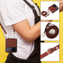 For Samsung Galaxy Z Flip4 Twill Texture Leather Phone Case with Lanyard(Brown)