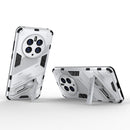 For Huawei Mate 50 Pro Punk Armor 2 in 1 PC + TPU Shockproof Phone Case with Invisible Holder(White)